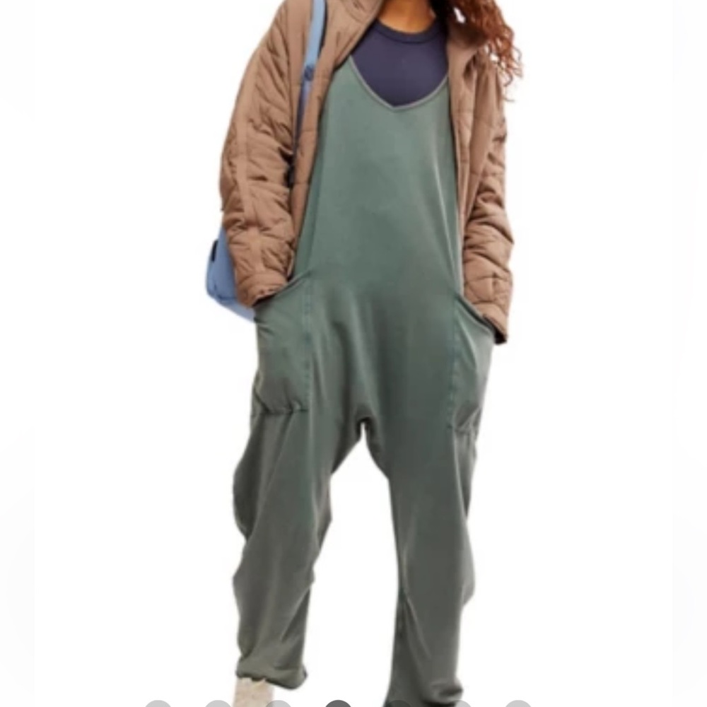 FREE PEOPLE MOVEMENT Hot Shot Onesie in Midnight Jade Green Oversizes Size Small